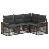 Set Divano da Giardino 4 pcs Grigio e Grigio Scuro polyrattan