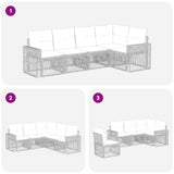 Set Divano da Giardino 5 pcs Beige e Bianco Crema polyrattan