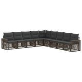 Set Divano da Giardino 9 pcs Grigio e Grigio Scuro polyrattan