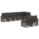 Set Divano da Giardino 8 pcs Grigio e Grigio Scuro polyrattan