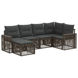 Set Divano da Giardino 6 pcs Grigio e Grigio Scuro polyrattan