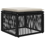 Set Divano da Giardino 7 pcs Nero e Bianco Crema polyrattan