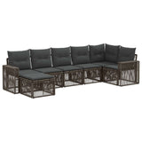 Set Divano da Giardino 7 pcs Grigio e Grigio Scuro polyrattan