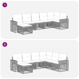Set Divano da Giardino 7 pcs Grigio e Grigio Scuro polyrattan