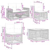Set Divano da Giardino 7 pcs Beige e Bianco Crema polyrattan
