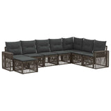 Set Divano da Giardino 8 pcs Grigio e Grigio Scuro polyrattan