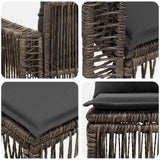 Set Divano da Giardino 9 pcs Grigio e Grigio Scuro polyrattan