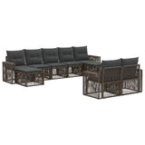 Set Divano da Giardino 9 pcs Grigio e Grigio Scuro polyrattan