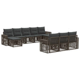Set Divano da Giardino 10 pcs Grigio e Grigio Scuro polyrattan