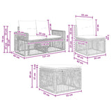 Set Divano da Giardino 10 pcs Grigio e Grigio Scuro polyrattan