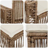Set Divano da Giardino 11 pcs Beige e Bianco Crema polyrattan