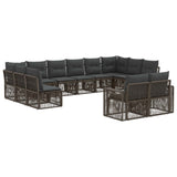Set Divano da Giardino 12 pcs Grigio e Grigio Scuro polyrattan