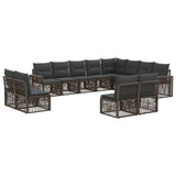 Set Divano da Giardino 12 pcs Grigio e Grigio Scuro polyrattan