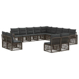 Set Divano da Giardino 13 pcs Grigio e Grigio Scuro polyrattan
