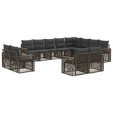 Set Divano da Giardino 12 pcs Grigio e Grigio Scuro polyrattan