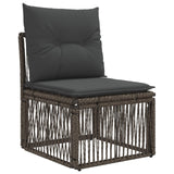 Set Divano da Giardino 4 pcs Grigio e Grigio Scuro polyrattan