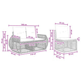 Set Divano da Giardino 5 pcs Grigio e Grigio Scuro polyrattan