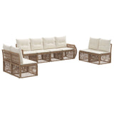 Set Divano da Giardino 8 pcs Beige e Bianco Crema polyrattan