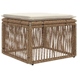 Set Divano da Giardino 4 pcs Beige e Bianco Crema polyrattan