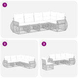Set Divano da Giardino 5 pcs Grigio e Grigio Scuro polyrattan