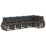 Set Divano da Giardino 6 pcs Grigio e Grigio Scuro polyrattan