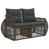 Set Divano da Giardino 6 pcs Grigio e Grigio Scuro polyrattan