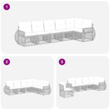 Set Divano da Giardino 6 pcs Grigio e Grigio Scuro polyrattan