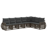 Set Divano da Giardino 7 pcs Grigio e Grigio Scuro polyrattan