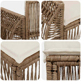 Set Divano da Giardino 8 pcs Beige e Bianco Crema polyrattan