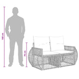 Set Divano da Giardino 10 pcs Beige e Bianco Crema polyrattan