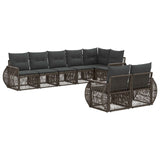 Set Divano da Giardino 8 pcs Grigio e Grigio Scuro polyrattan