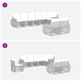 Set Divano da Giardino 8 pcs Grigio e Grigio Scuro polyrattan