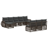 Set Divano da Giardino 10 pcs Grigio e Grigio Scuro polyrattan