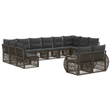 Set Divano da Giardino 12 pcs Grigio e Grigio Scuro polyrattan