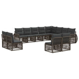 Set Divano da Giardino 12 pcs Grigio e Grigio Scuro polyrattan