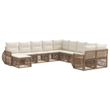 Set Divano da Giardino 11 pcs Beige polyrattan