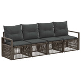 Set Divano da Giardino 4 pcs Grigio polyrattan
