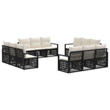 Set Divano da Giardino 12 pcs Nero polyrattan