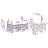 Set Divano da Giardino 12 pcs Nero polyrattan
