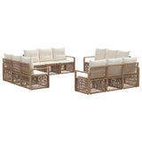 Set Divano da Giardino 12 pcs Beige polyrattan