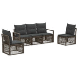 Set Divano da Giardino 5 pcs Grigio polyrattan