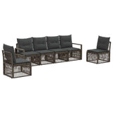 Set Divano da Giardino 6 pcs Grigio polyrattan