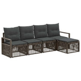 Set Divano da Giardino 4 pcs Grigio polyrattan