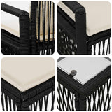 Set Divano da Giardino 5 pcs Nero polyrattan