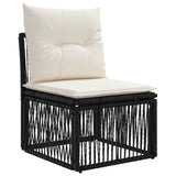 Set Divano da Giardino 5 pcs Nero polyrattan