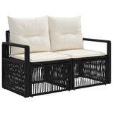 Set Divano da Giardino 5 pcs Nero polyrattan