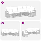 Set Divano da Giardino 5 pcs Grigio polyrattan