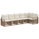 Set Divano da Giardino 6 pcs Beige polyrattan