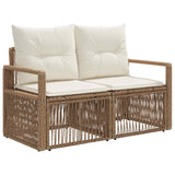 Set Divano da Giardino 6 pcs Beige polyrattan