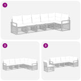 Set Divano da Giardino 6 pcs Beige polyrattan